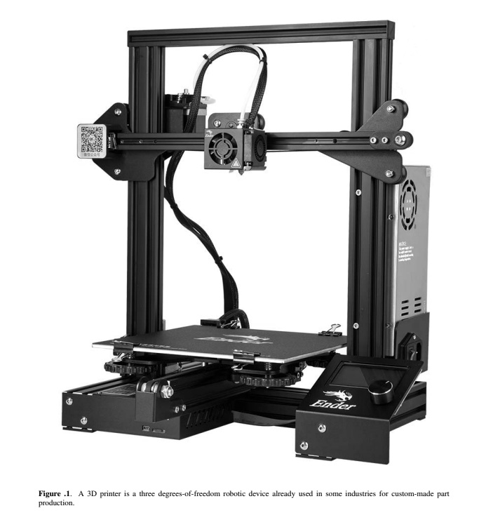 Figure 1. A 3D printer is a three degrees-of-freedom robotic device already used in some industries for custom-made part production.