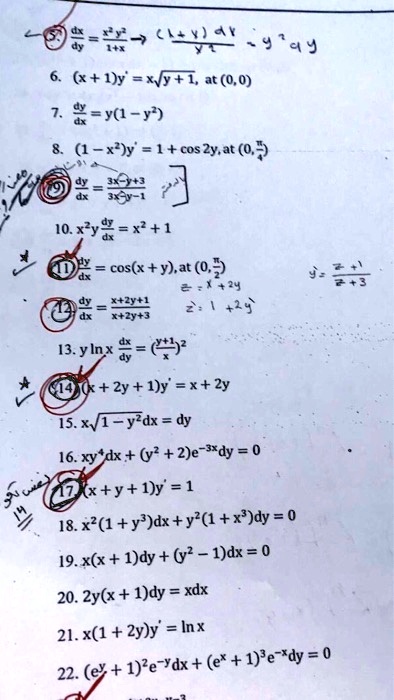 Solved 8 2 04 74 49 X Iy X Y 1 At 0 0 8 Y Y 1 X Y 1 Cos Zy At 0 5 2 5 4 10 Xyz X 1 Cos X Y At 0 2 9 M 1tit5 19 13 Yinx 4 0 2y I Y