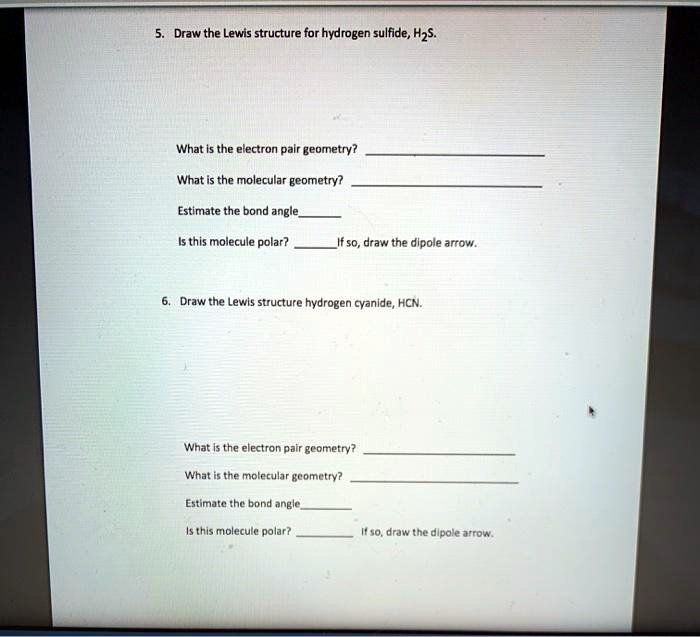 SOLVED: Draw the Lewis structure for hydrogen sulfide, H2S. What is the ...