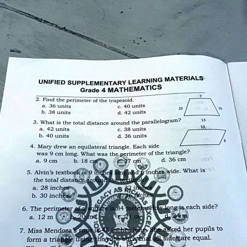 VIDEO solution " 2. Find the perimeter of the trapezoid. a. 36 units b