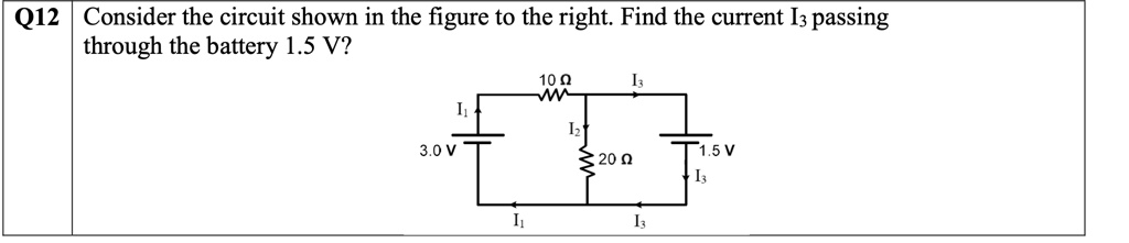 SOLVED: Q12 Consider the circuit shown in the figure to the right: Find ...