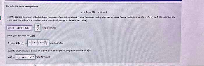 SOLVED: Consider the initial value problem z + 3e = 27tz08 Take the ...