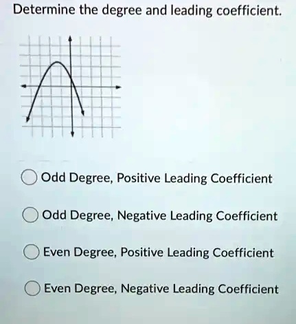 SOLVED: Determine the degree and leading coefficient: Odd Degree ...