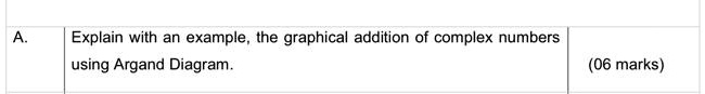 SOLVED:Explain with an example the graphical addition of complex ...