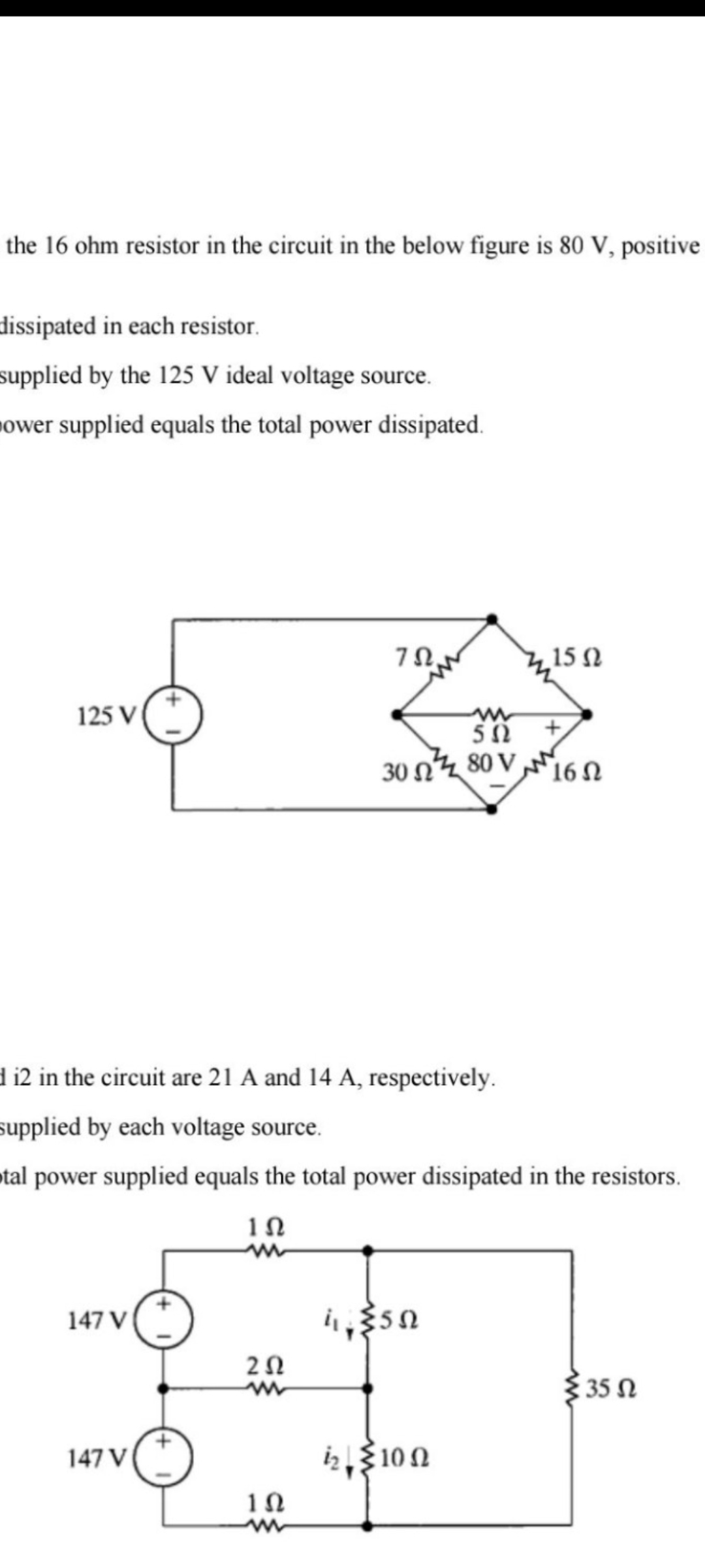 SOLVED: the 16 ohm resistor in the circuit in the below figure is 80 V ...