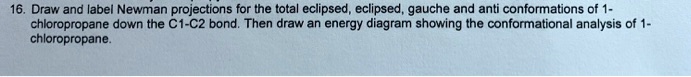 SOLVED: Draw and label Newman projections for the total eclipsed ...