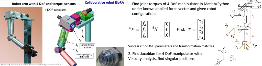 SOLVED: Subtasks: Find D-H parameters and transformation matrices. Find ...