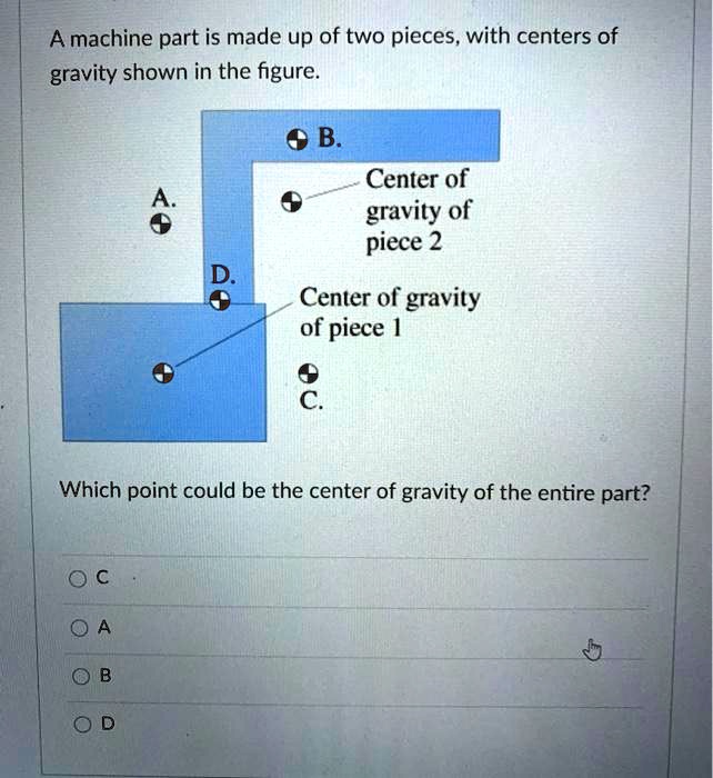 A Machine Part Is Made Up Of Two Pieces With Centers Of Gravity Shown In The Figure B Center Of