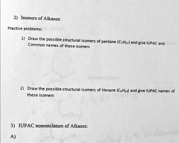 SOLVED Isomers Of Alkanes Practice Problems Draw The Possible solved-isomers-of-alkanes-practice-problems-draw-the-possible