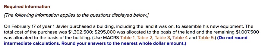 SOLVED: A. Using MACRS, What Is Javier's Depreciation Deduction On The ...