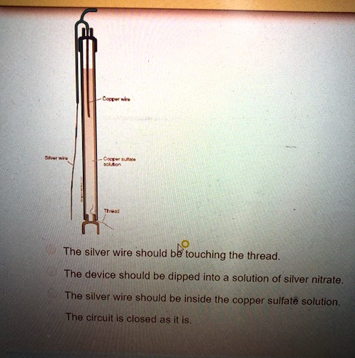 SOLVED The silver wire should be touching the thread. The device
