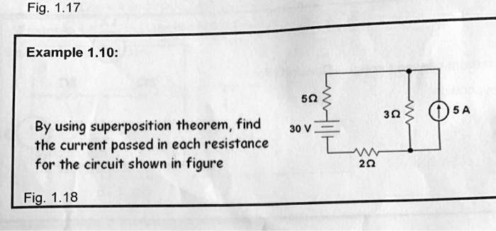 Solved Fig 117 Example 110 50 30 By Using Superposition Theorem Find 30 V The Current 5791