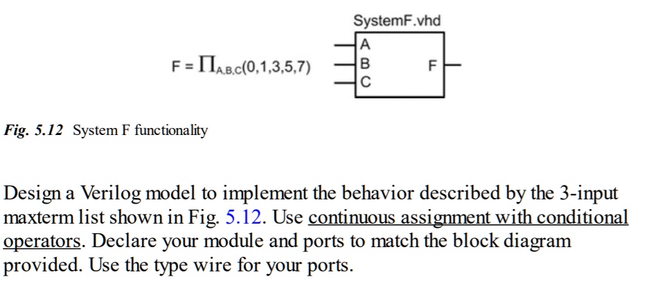 SOLVED: SystemF.vhd A B F F = IIA8.c(0,1,3,5,7) Fig. 5.12 System F ...