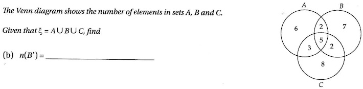 The Venn diagram shows the number of elements in sets A, B and C. Given ...