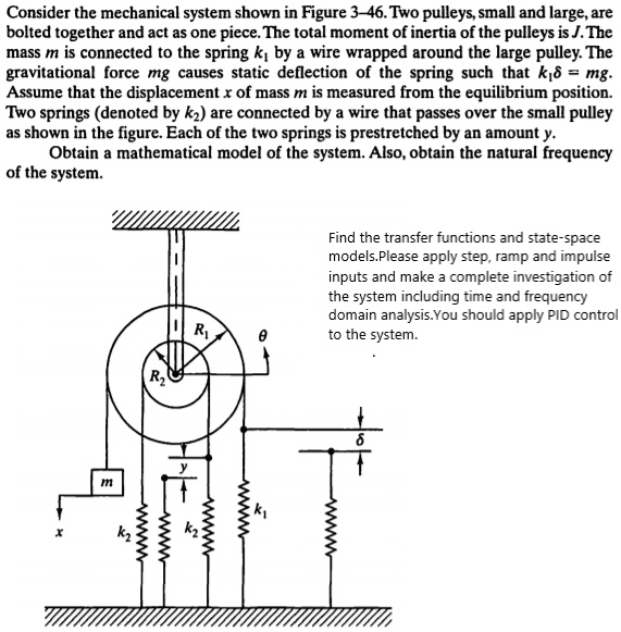 SOLVED Consider the mechanical system shown in Figure 346. Two