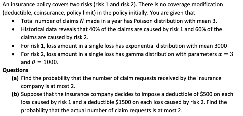 solved-an-insurance-policy-covers-two-risks-risk-1-and-risk-2-there