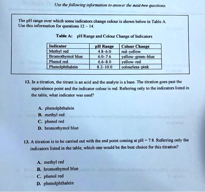 SOLVED Use the following information to answer the next two questions