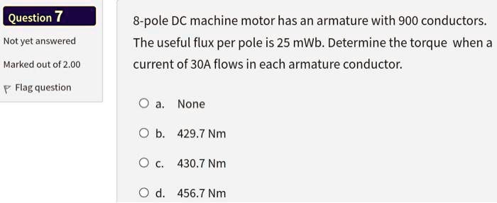 SOLVED: 8-pole DC machine motor has an armature with 900 conductors ...