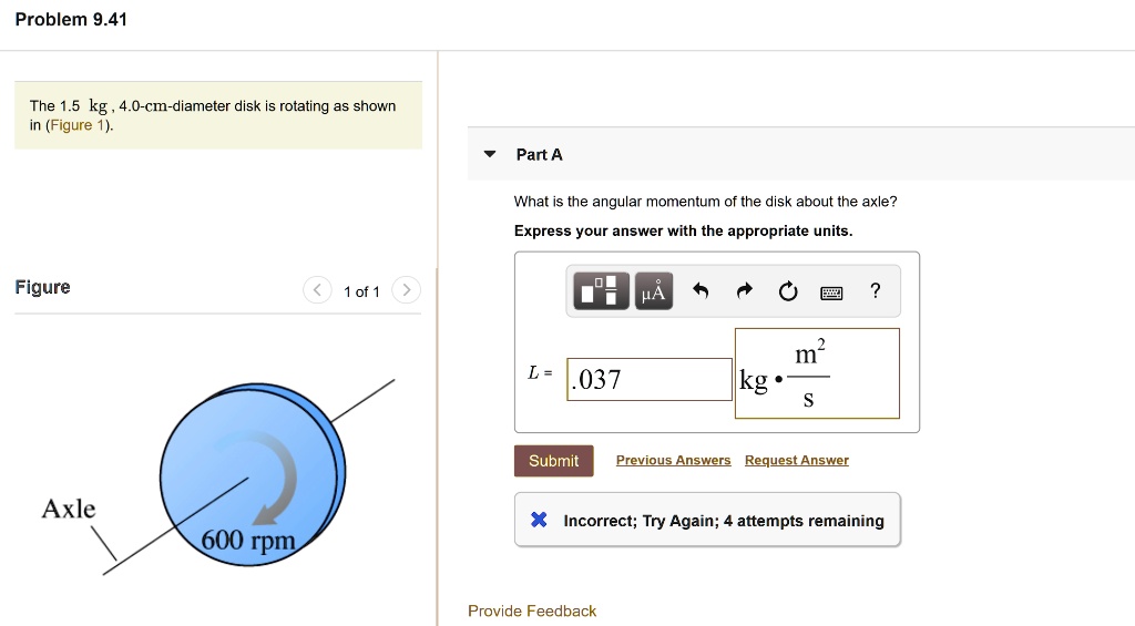 solved-problem-9-41-the-kg-4-0-cm-diameter-disk-is-rotating-as-shown