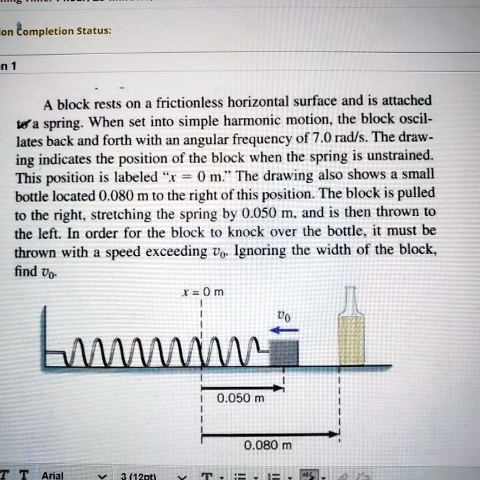 SOLVED on Completion Status A block rests on a frictionless