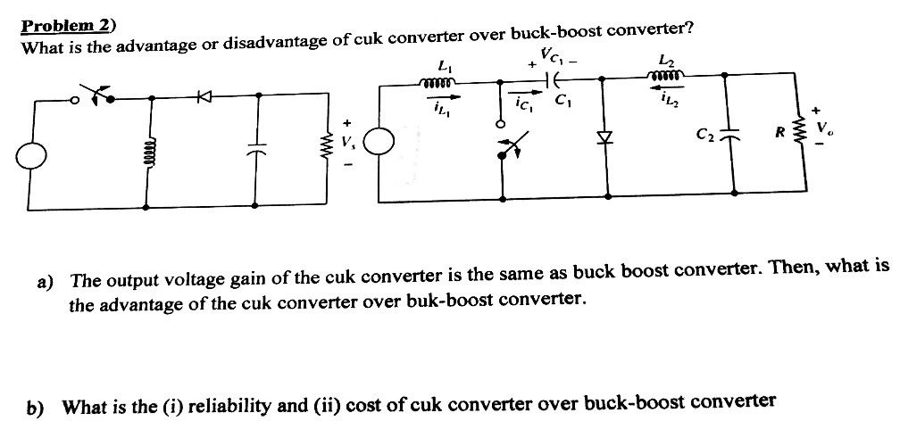 SOLVED Problem 2) What is the advantage or disadvantage of cuk