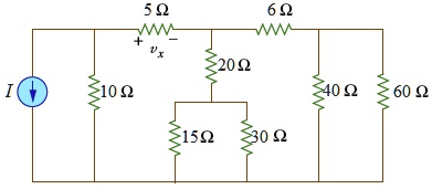 SOLVED: In the given circuit, determine vx and the power absorbed by ...