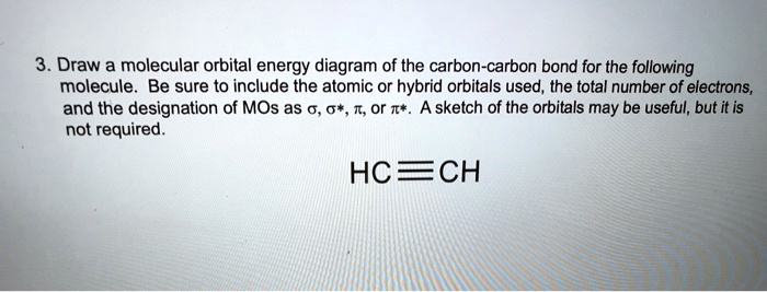 draw a molecular orbital energy diagram of the carbon carbon bond for ...