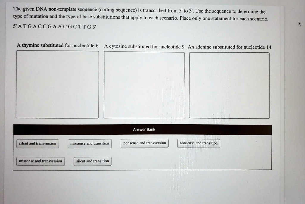 The given DNA nontemplate sequence (coding sequence) is transcribed