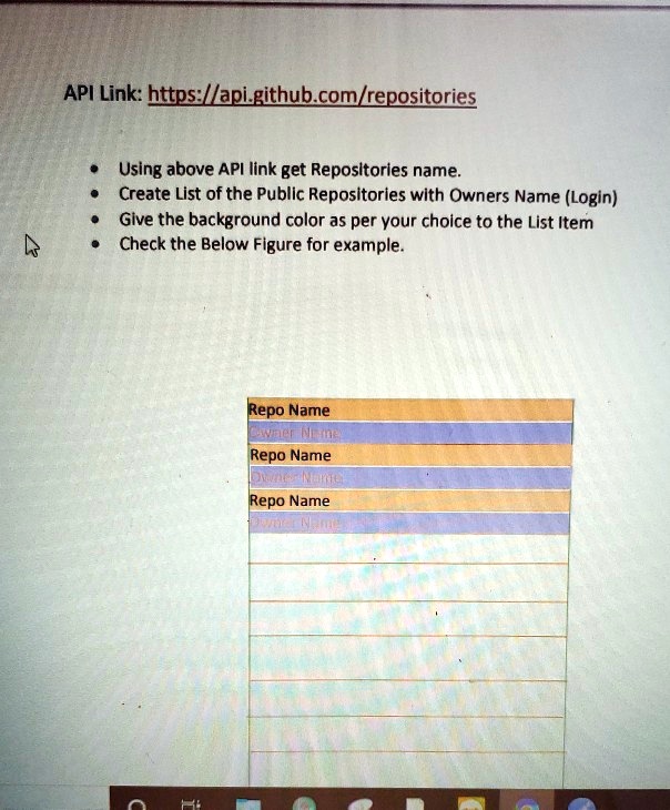 API Link: https://api.github.com/repositories • Using above API link ...