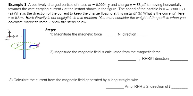 A positively charged particle with charge q is moving with speed V