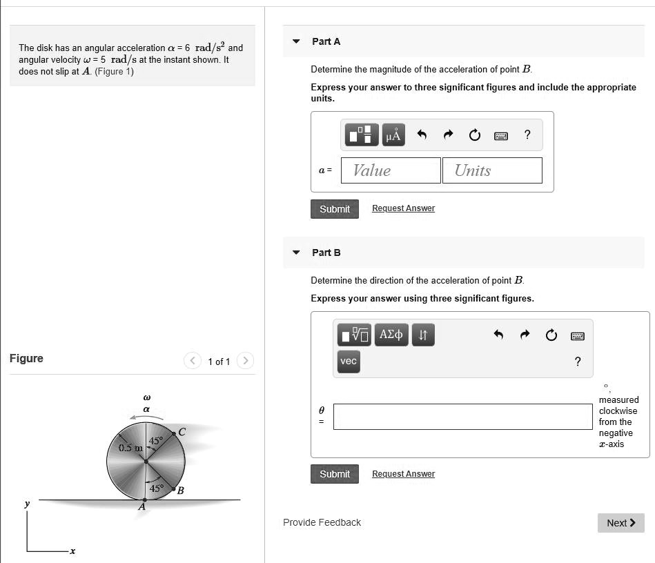 SOLVED: The disk has an angular acceleration a = 6 rad/s^2 and angular ...