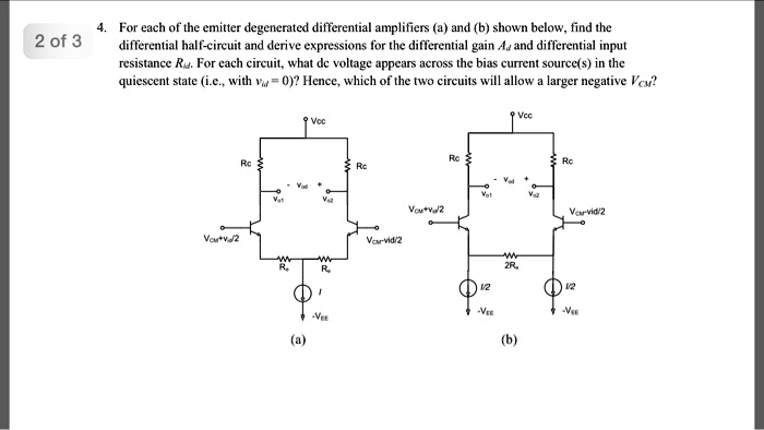 2 of 3 4. For each of the emitter degenerated differential amplifiers ...