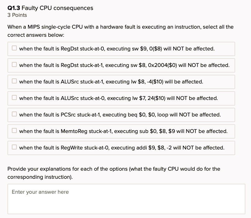 Cpu Dst SOLVED: 01.3 Faulty CPU consequences 3 Points When a MIPS single-cycle ...