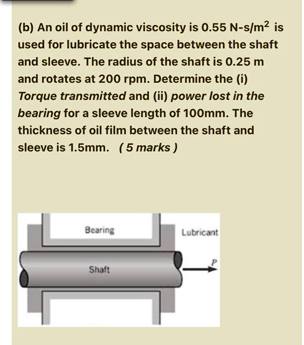 SOLVED: (b) An oil of dynamic viscosity is 0.55 N-s/mÂ² is used to ...