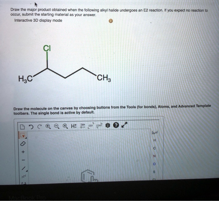 SOLVED: Draw the major product obtained when the following alkyl halide ...