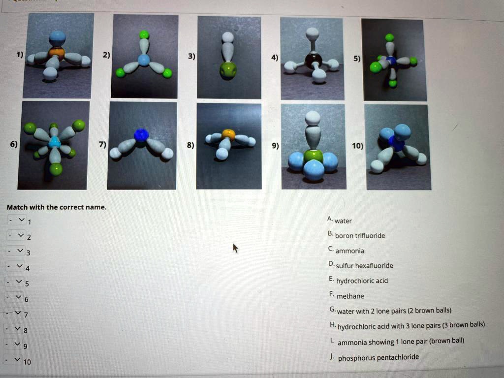 VIDEO solution 24 3 5 6 9 10 Match with the correct name A. water B