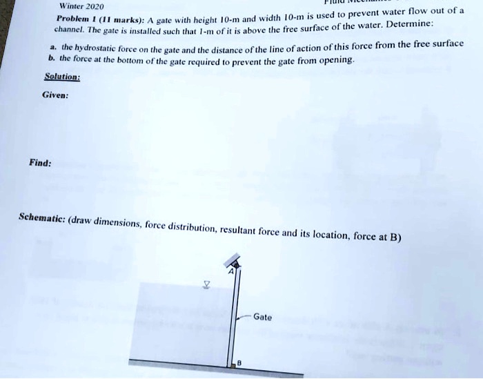 SOLVED: Winter 2020 Solution: Given: Find: Schematic: (draw dimensions ...