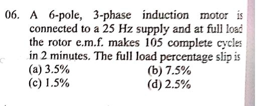 Solved 11. A three-phase, 6-pole, 10 HP, 400 Hz induction