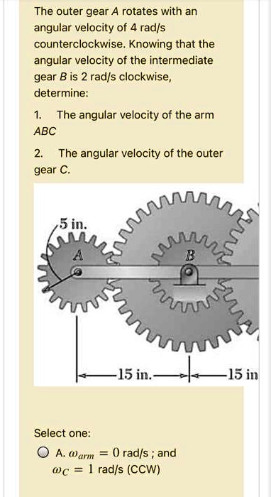 Solved: The Outer Gear A Rotates With An Angular Velocity Of 4 Rad S 