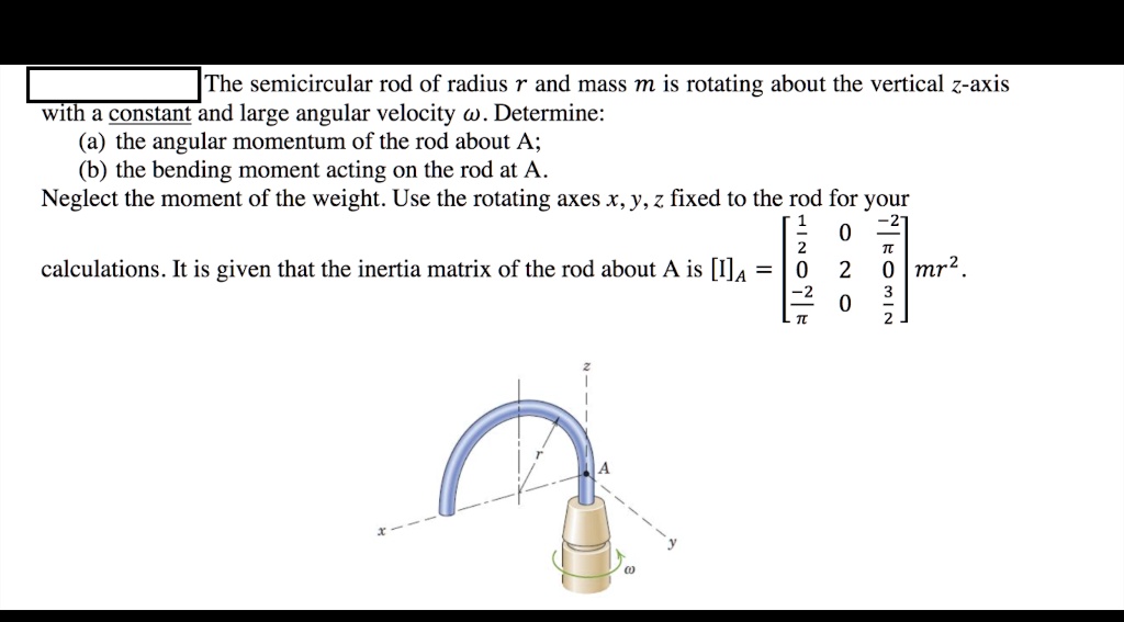 Please fully do part a and b The semicircular rod of radius r and mass ...