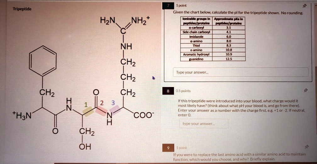 1 point tripeptide given the chart below calculate the pl for the