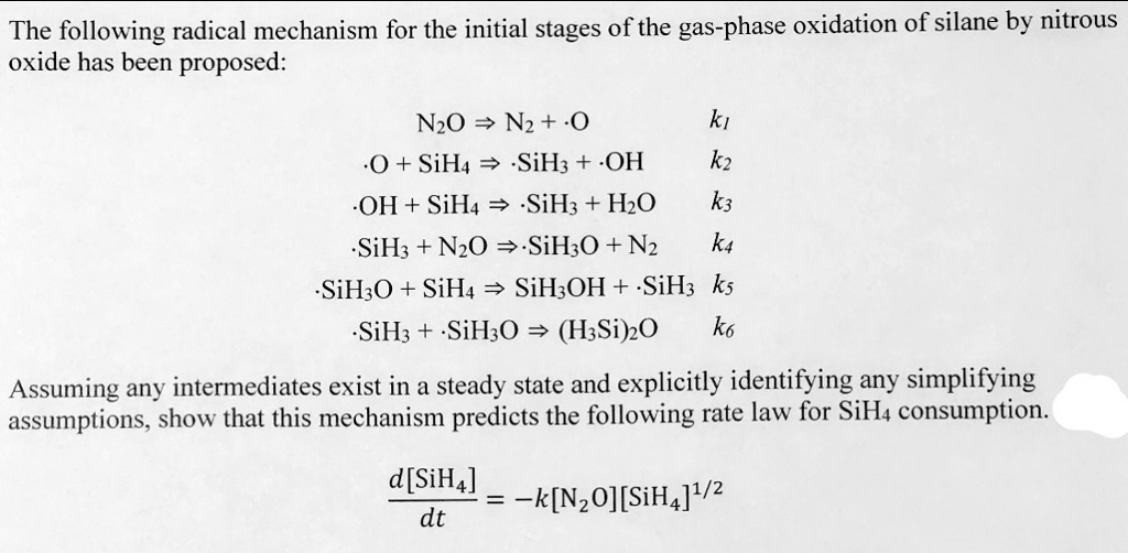 SOLVED The following radical mechanism for the initial stages of the