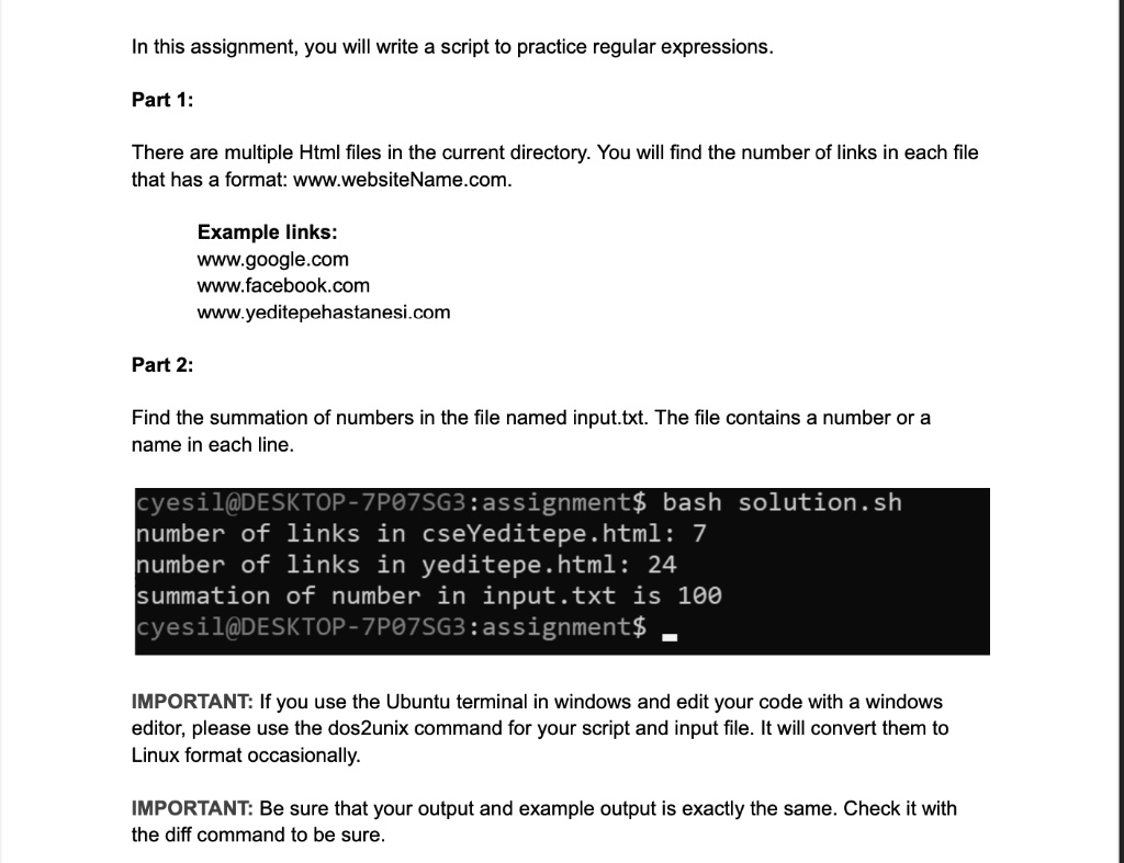 SOLVED: In this assignment, you will write a script to practice regular  expressions Part 1: There are multiple Html files in the current directory.  You will find the number of links in