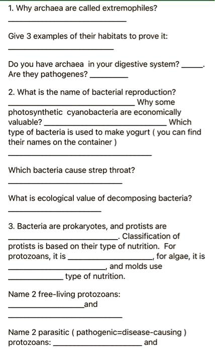 SOLVED: Why are archaea called extremophiles? Give three examples of ...