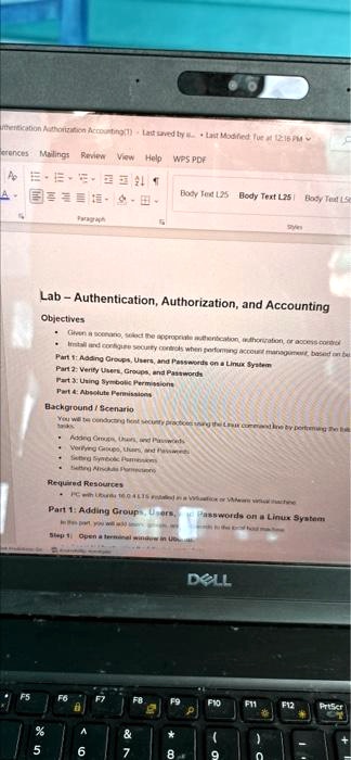 SOLVED: Texts: Lab - Authentication, Authorization, and Accounting ...