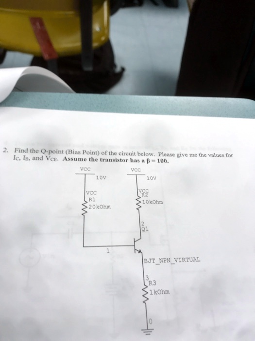 Video Solution Find The Q Point Bias Point Of The Circuit Below