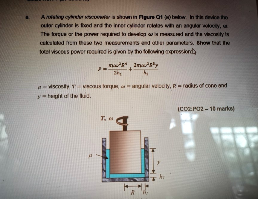 A rotating cylinder is shown in Figure Q1 (a) below. In this