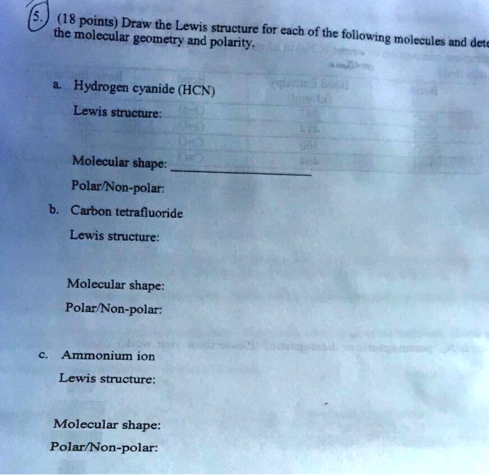 SOLVED: 8(L8 points) Draw the Lewis structure for the molecular each of