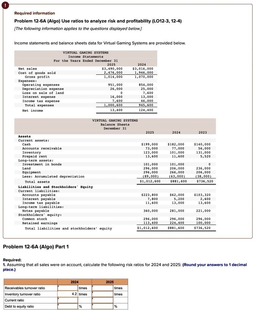 Required 1. Assuming that all sales were on account, calculate the