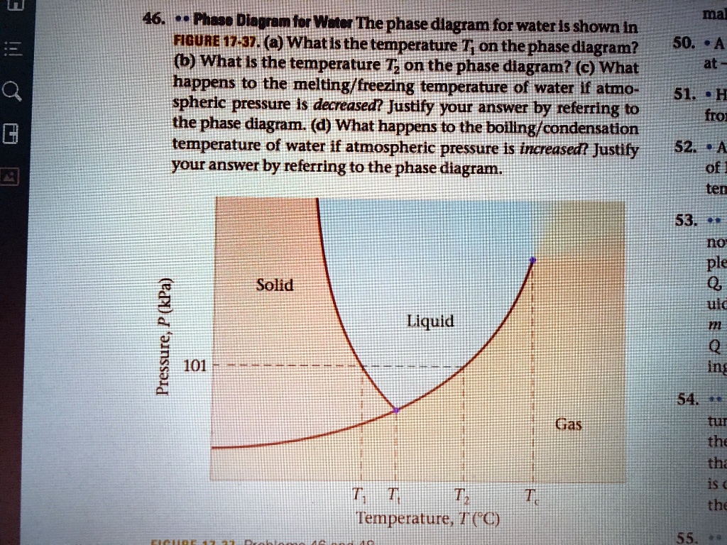 SOLVED: 461 Phase diagram for water: The phase diagram for water is ...